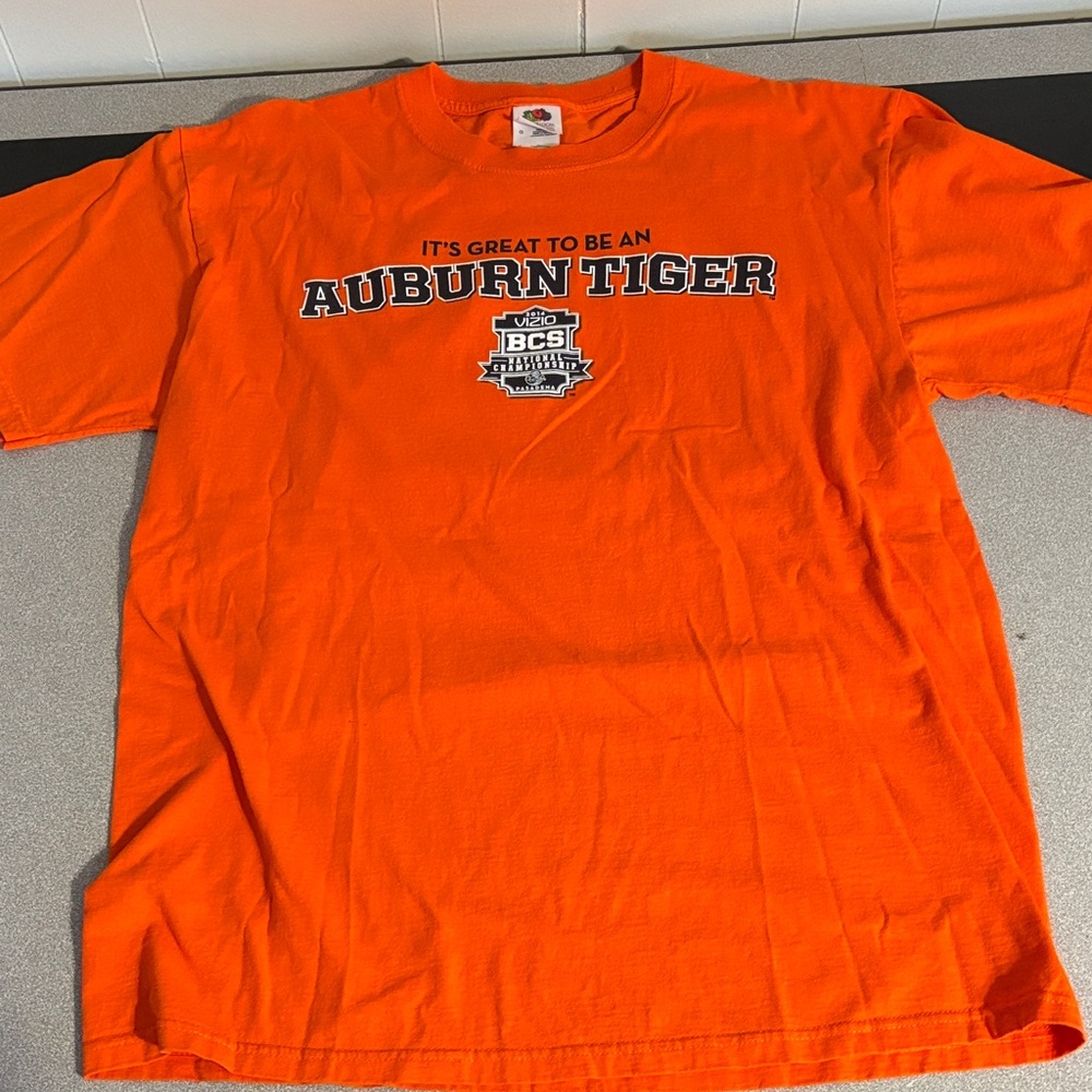 Fruit of the Loom Orange Auburn Tiger Tee Rose Bowl 2014 National Championship
